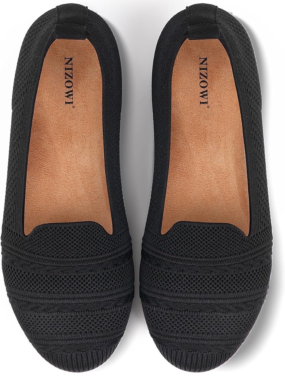Women’s Black Knit Ballet Flats - Slip-On
